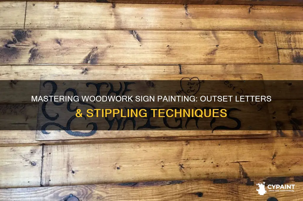 how to paint woodwork signs with outset letters and stippling