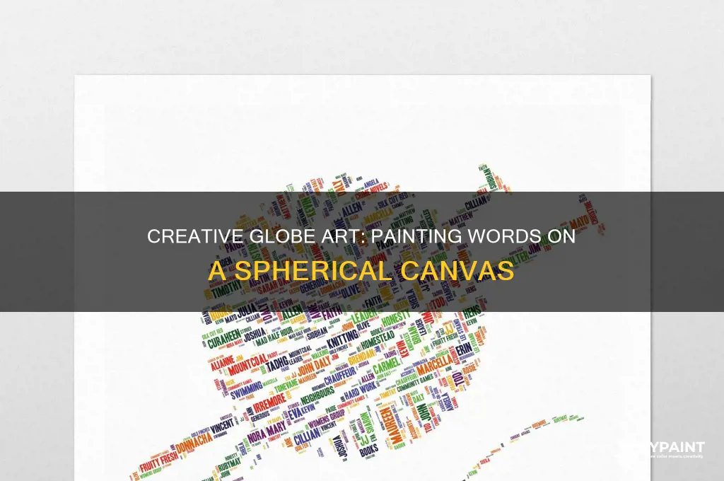 how to paint words on a globe