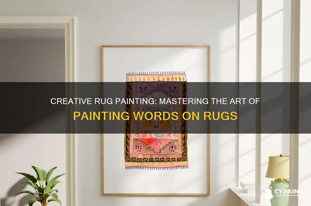 how to paint words on a rug
