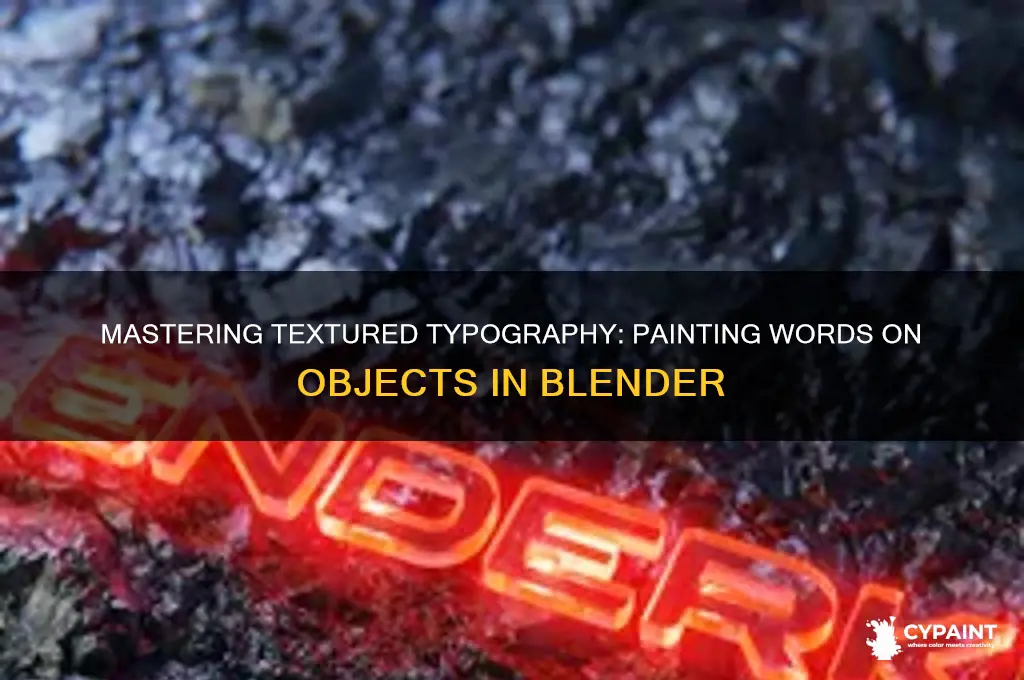 how to paint words on objects in blender