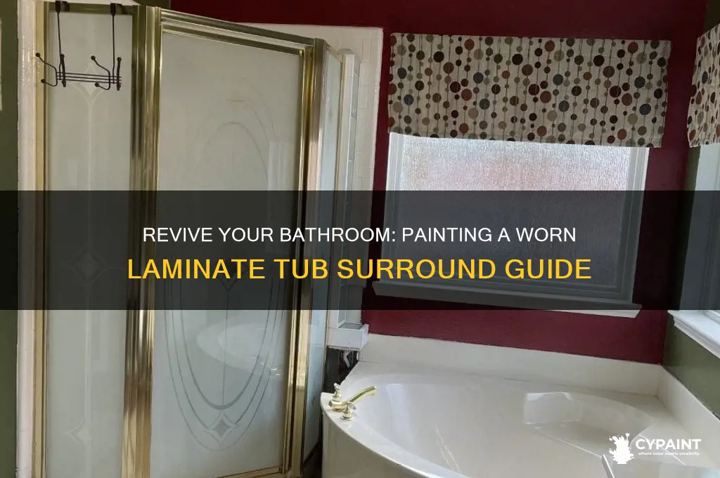 how to paint worn laminate tub surround