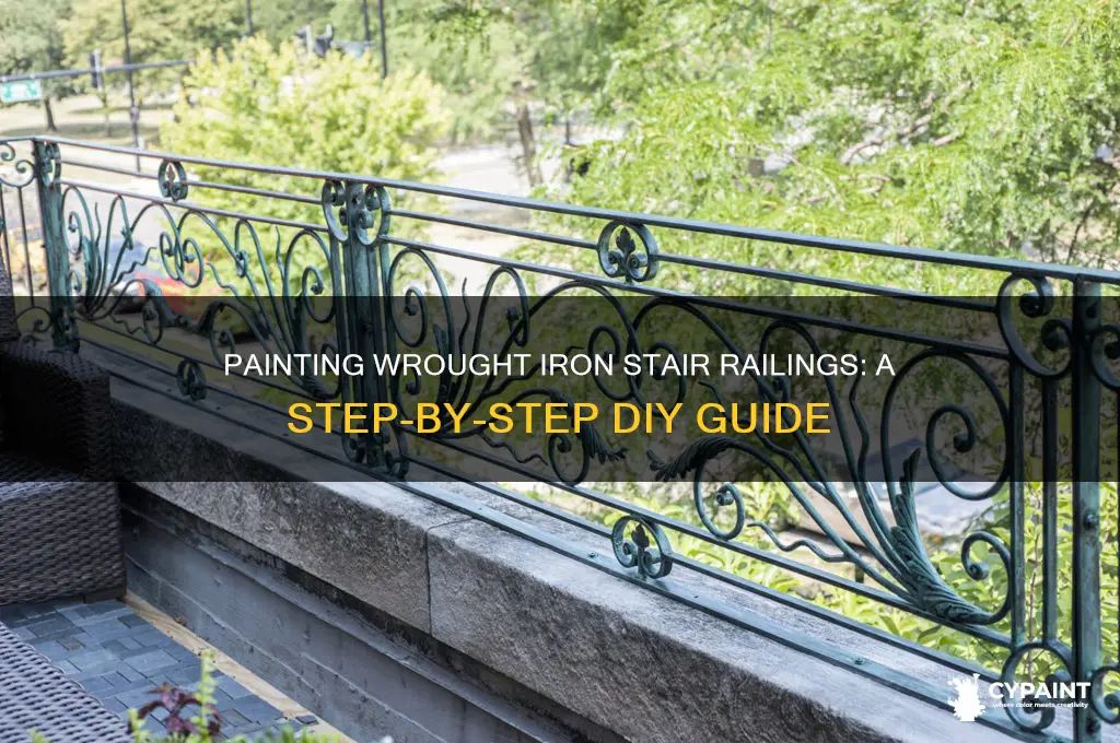 how to paint wrought iron stair railing