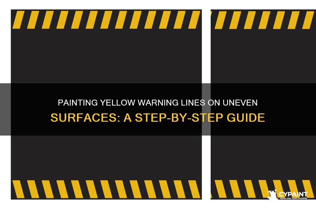 how to paint yellow warning lines on uneven walking surfaces