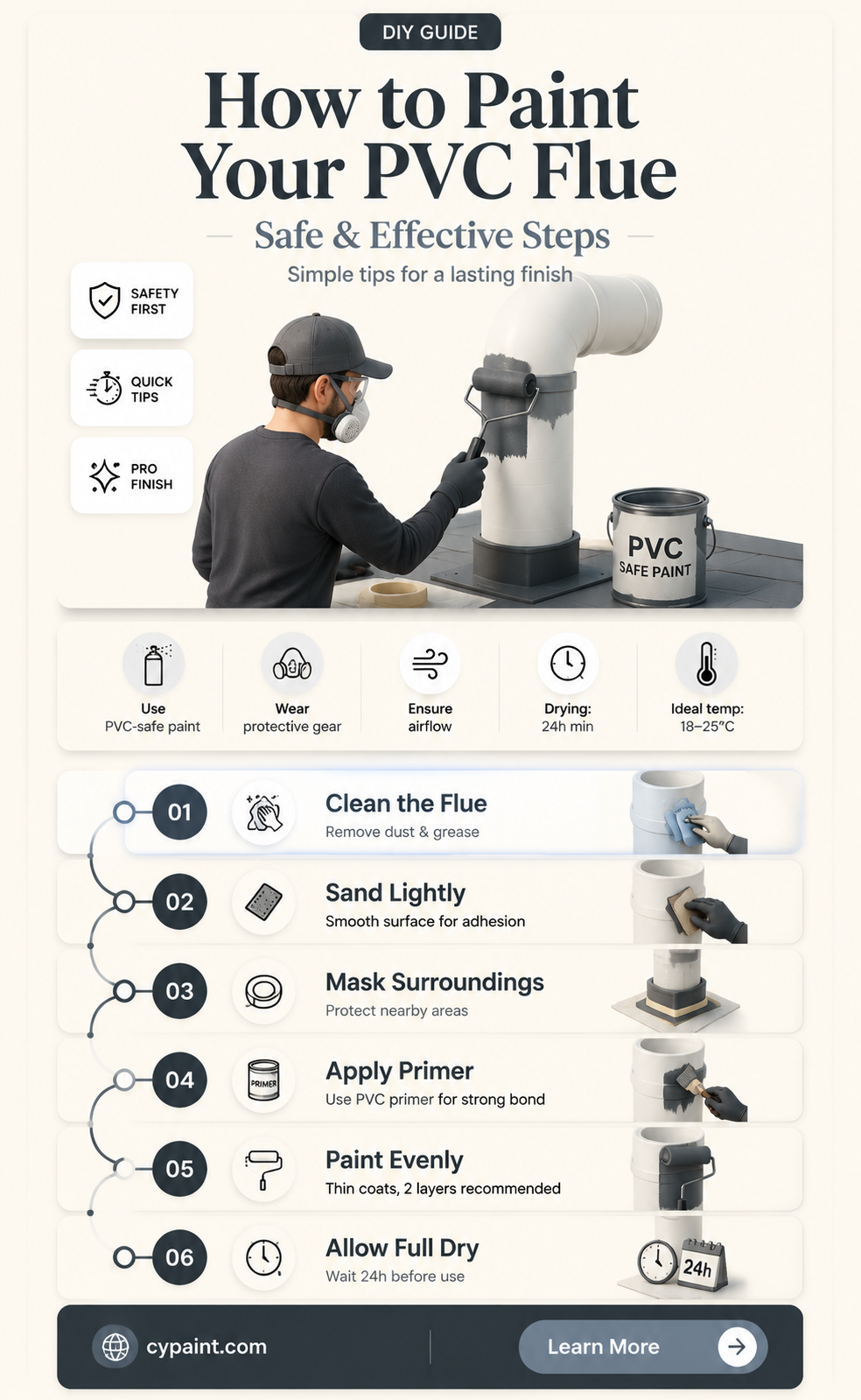 can i paint the pvc flue on my furnace