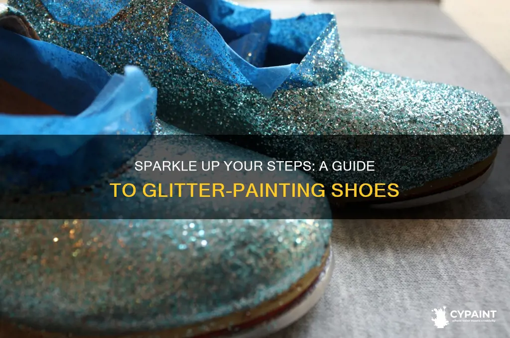 how to paint your shoes with glitter