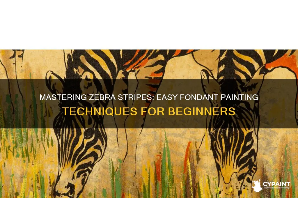 how to paint zebra print on fondant