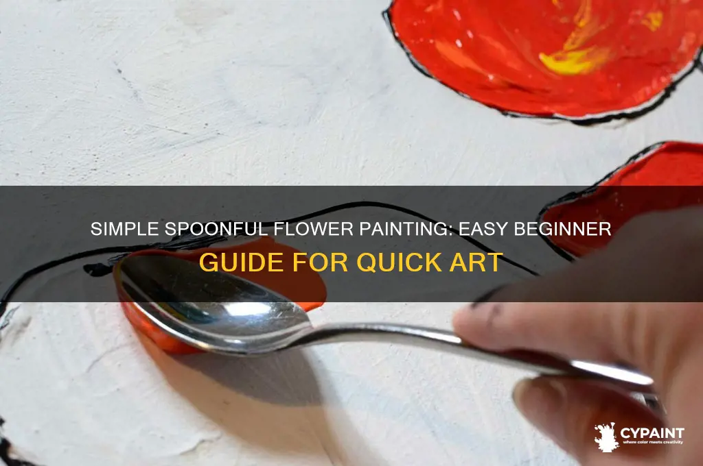 how to painting an easy flowers with spoonful for beginners