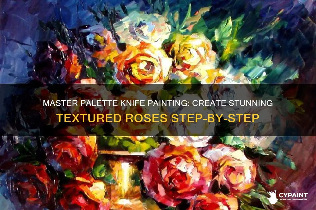 how to palette knife paint a rose