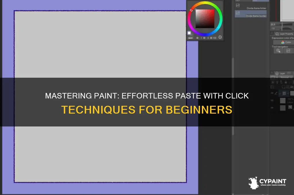 how to paste with click in paint