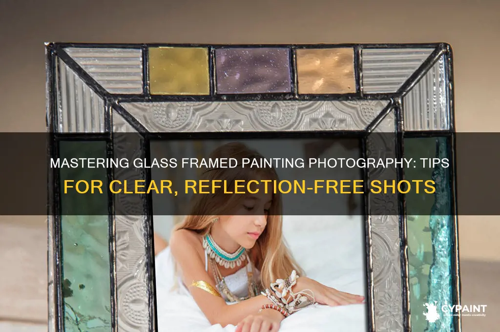how to photograph a glass framed painting