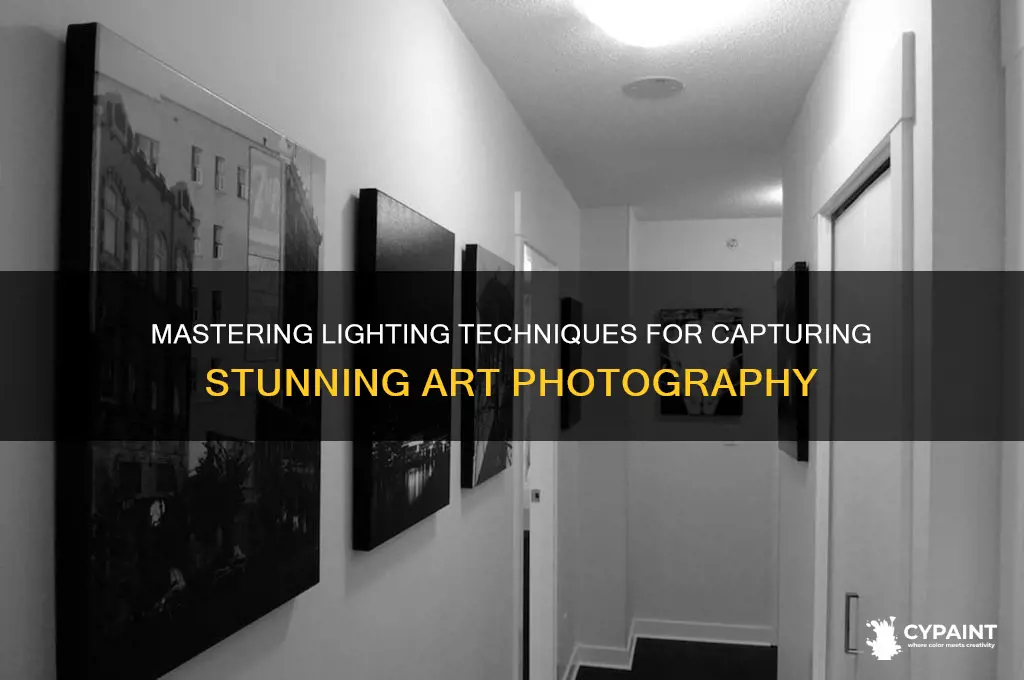 how to point lights when photographing painting