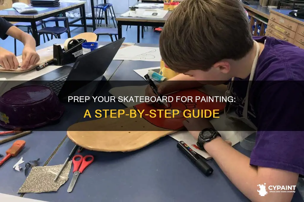 how to prep a skateboard for painting