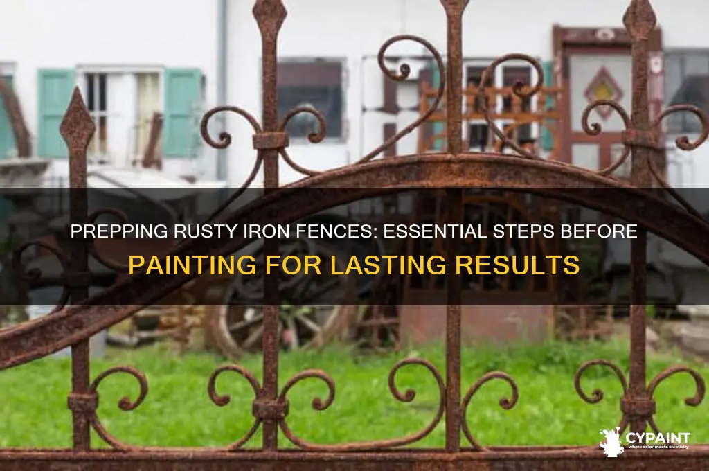 how to prep iron fence with rust prior to painting
