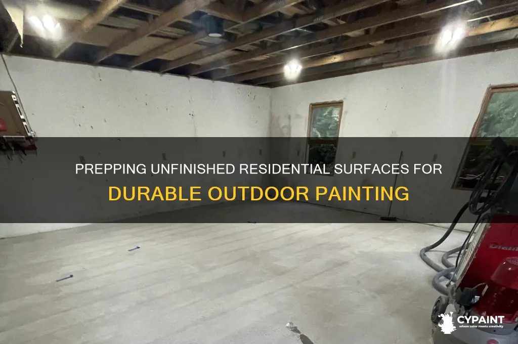 how to prepare an unfinished resi surfce for outdoor paint