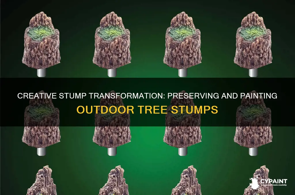 how to preserve and paint outdoor tree stump