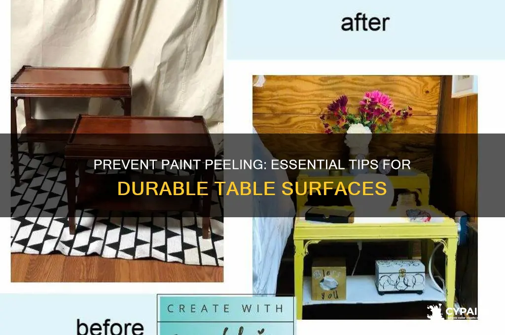how to prevent paint from peeling on table