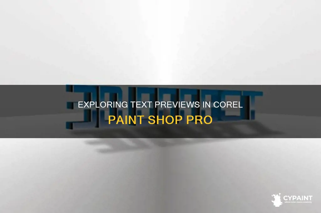 how to preview text in corel paint shop pro