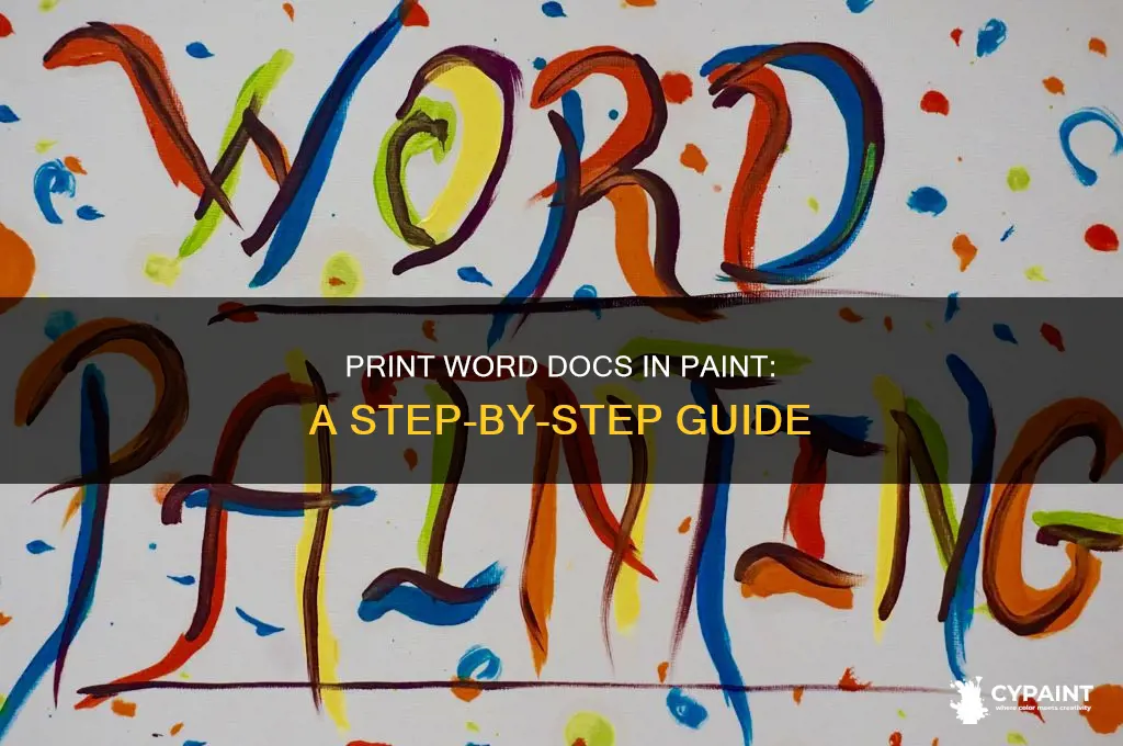 how to print a word document in paint