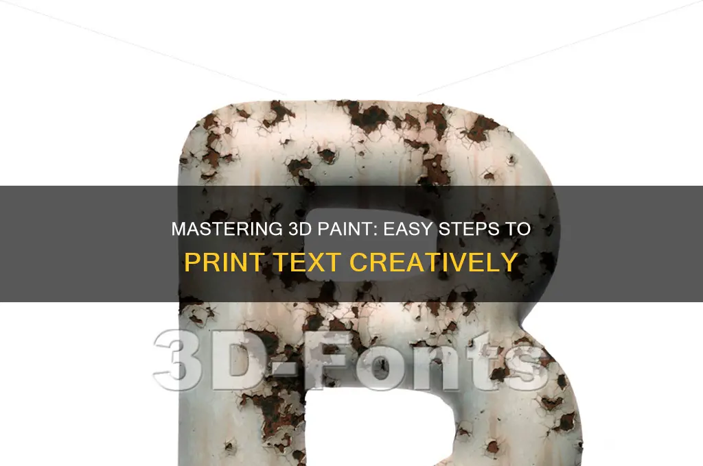 how to print text in 3d paint
