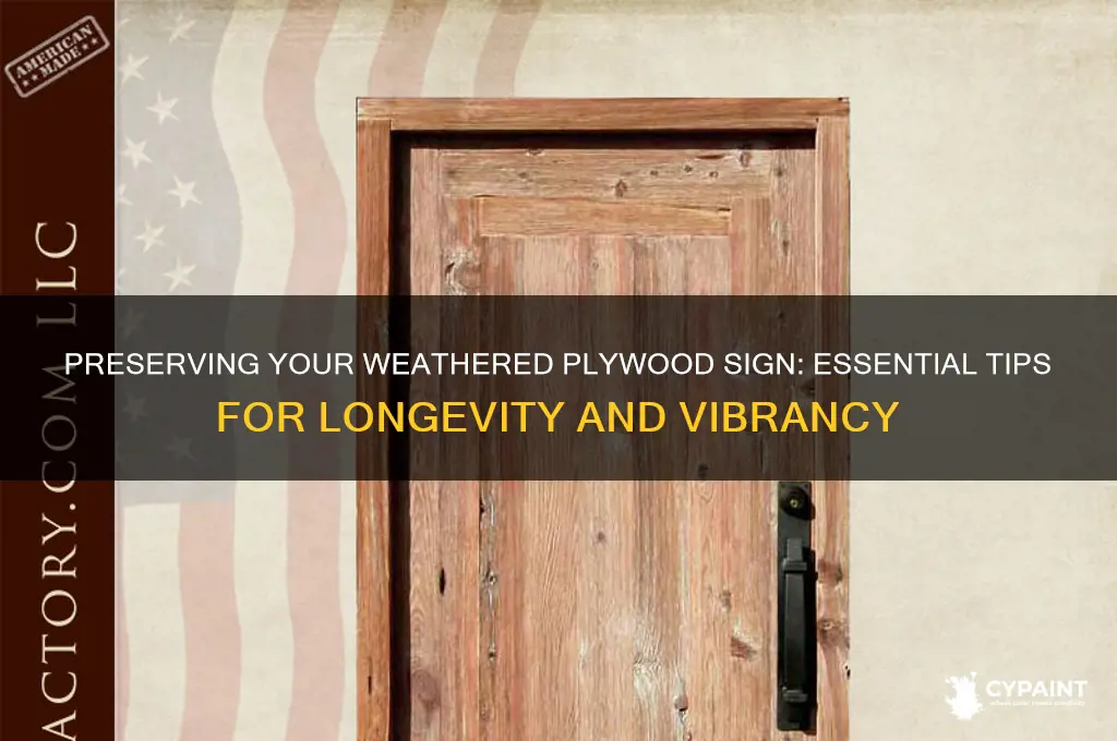 how to protect a weathered outdoor sign painted on plywood