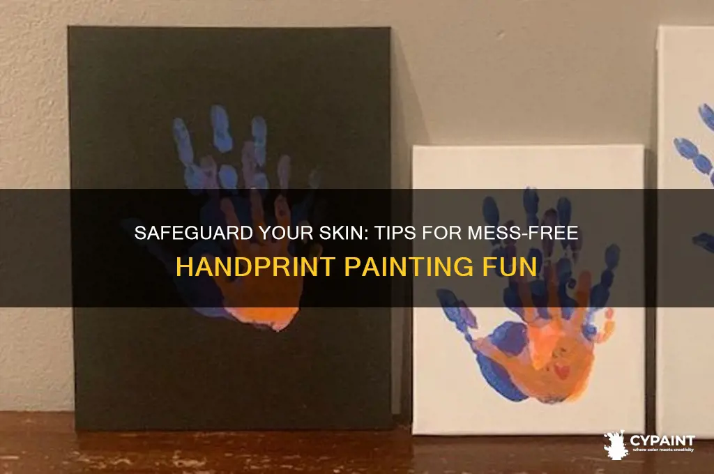 how to protect hands when doing handprint paint