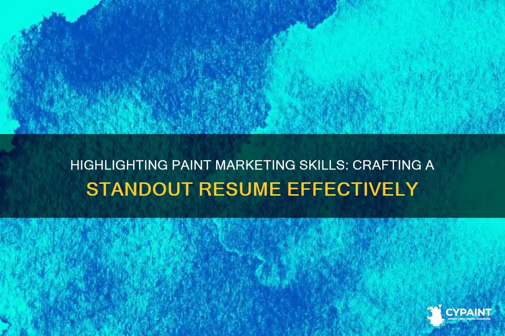 how to put paint marketing on a resume
