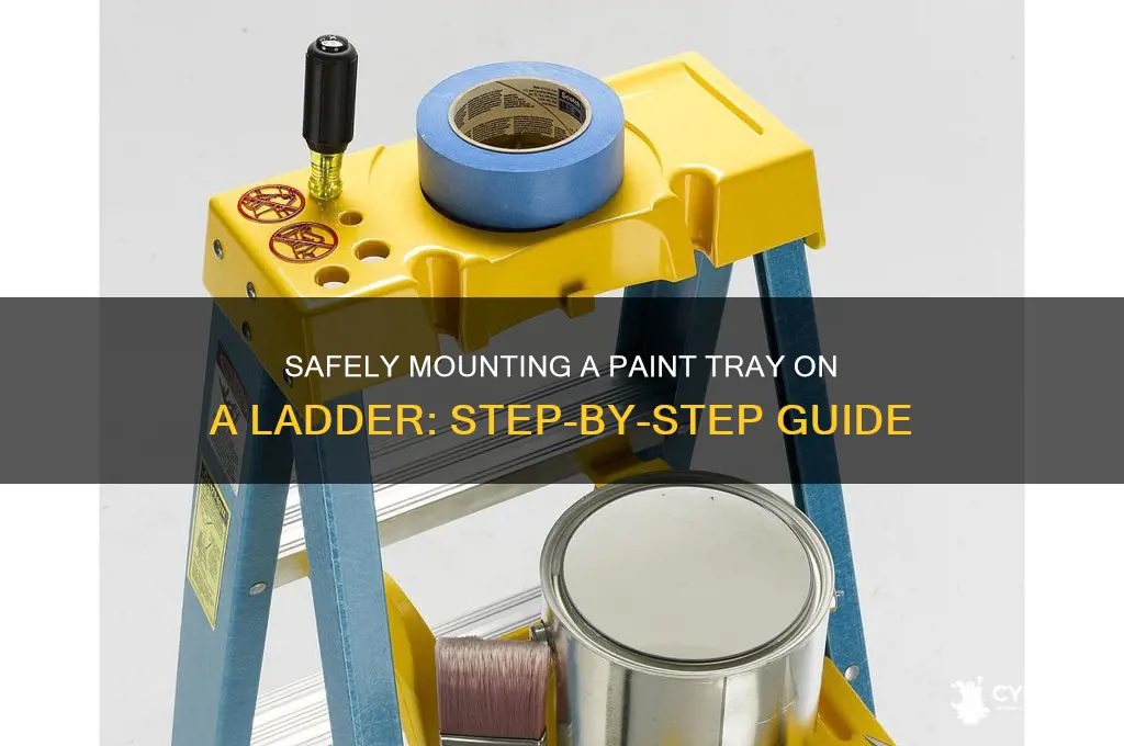how to put paint tray on ladder