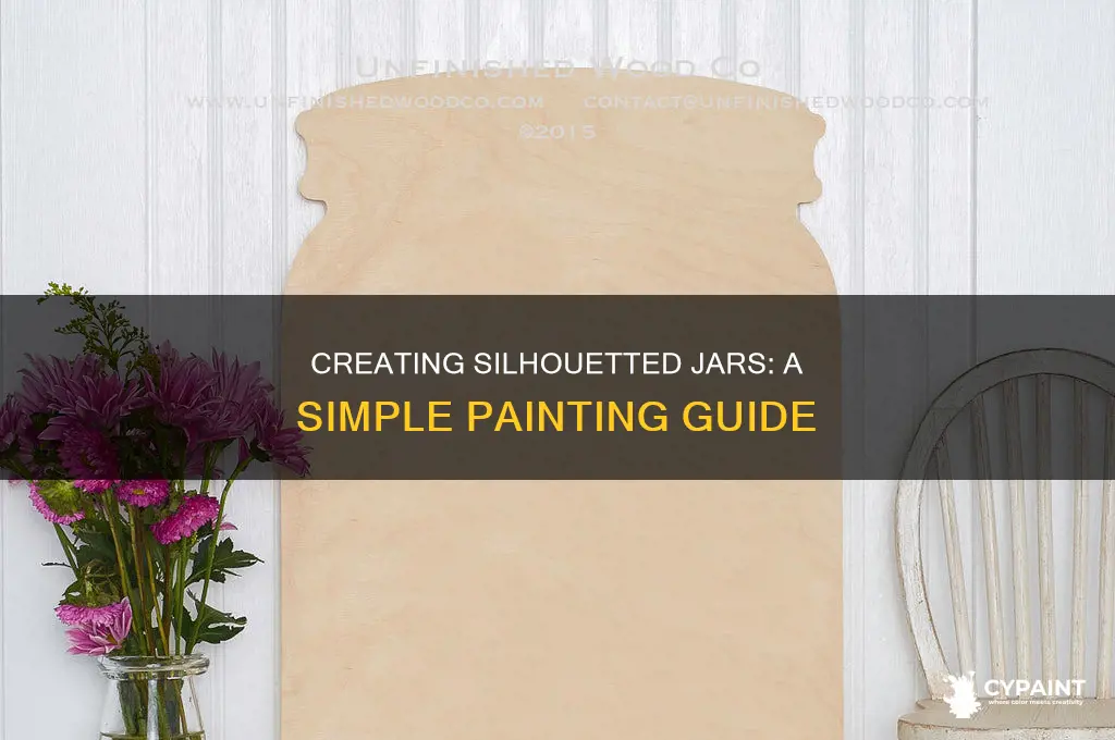 how to put silhouettes on a jar then paint