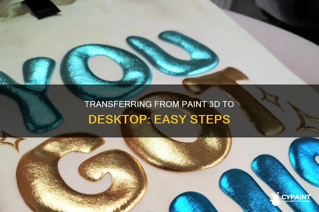 how to put soemthing from paint 3d to desktop