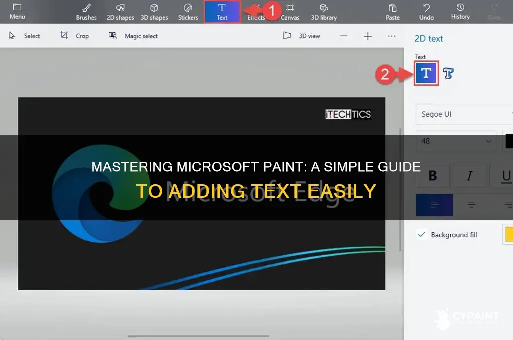 how to put text in microsoft paint