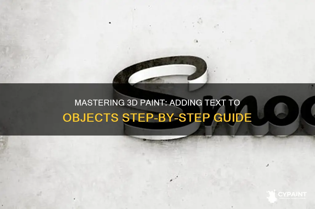 how to put text on object 3d paint