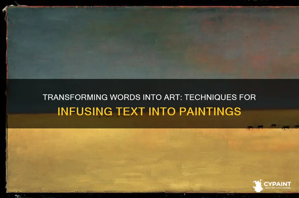 how to put words in to a painting