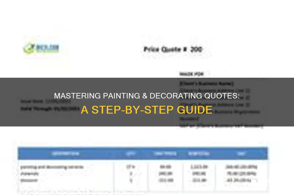 how to quote a painting and decorating job