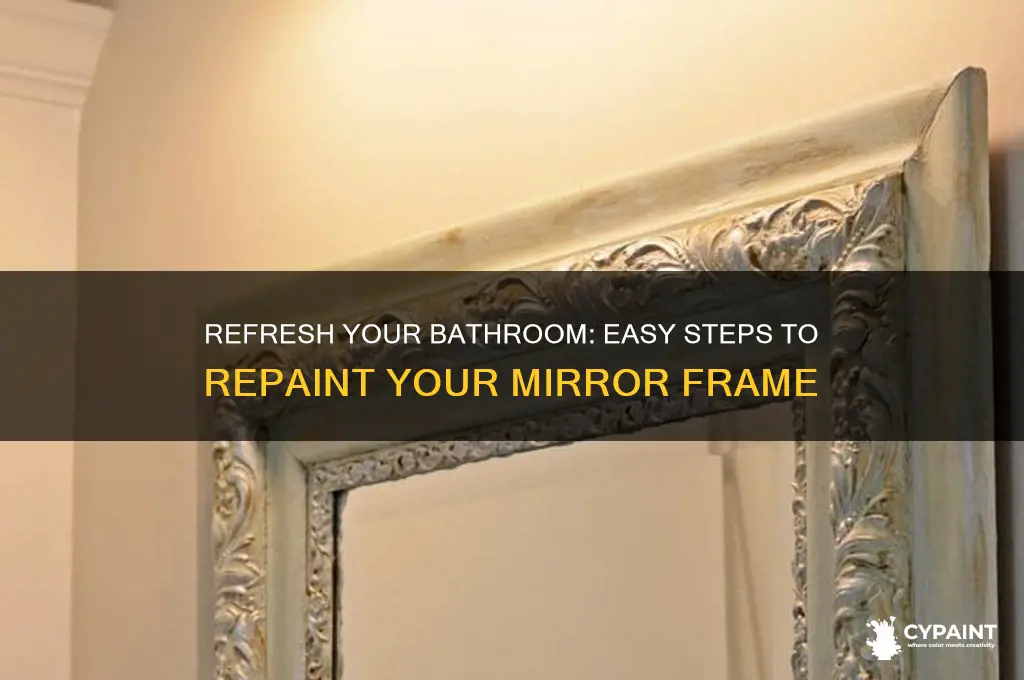 how to re paint bathroom mirror frame