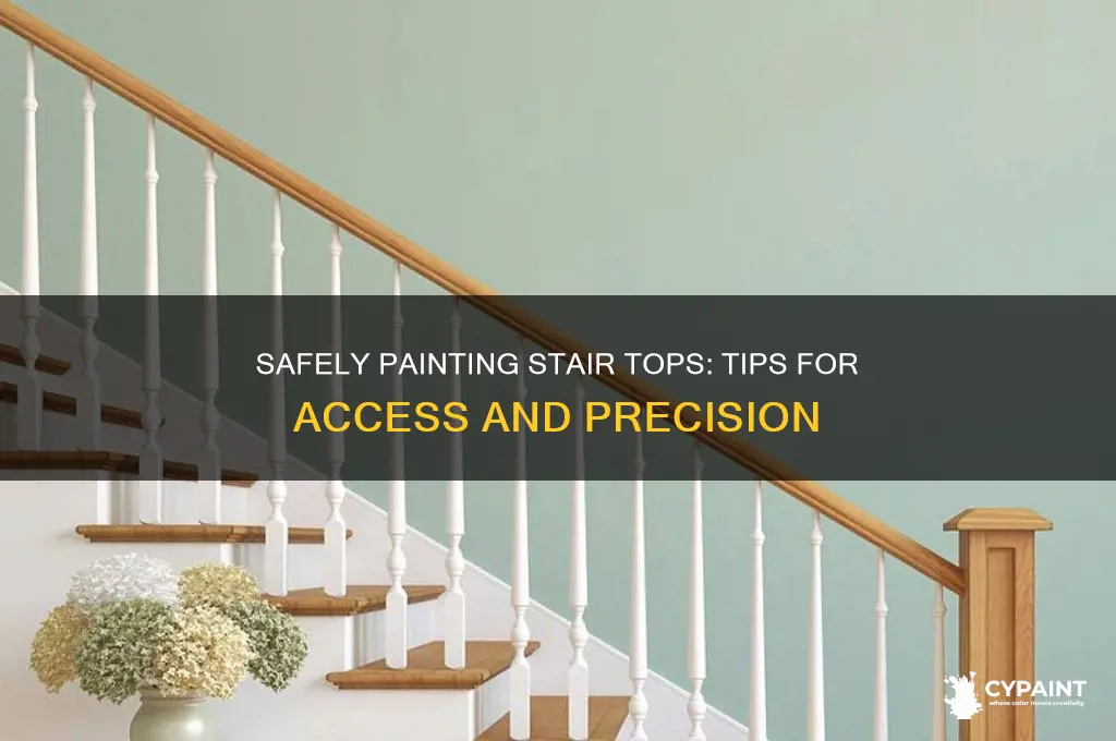 how to reach top of stairs to paint
