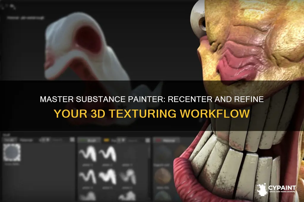 how to recenter around object substance painter
