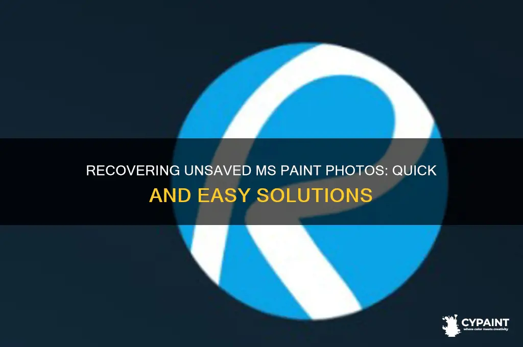 how to recover a unsaved ms paint photo