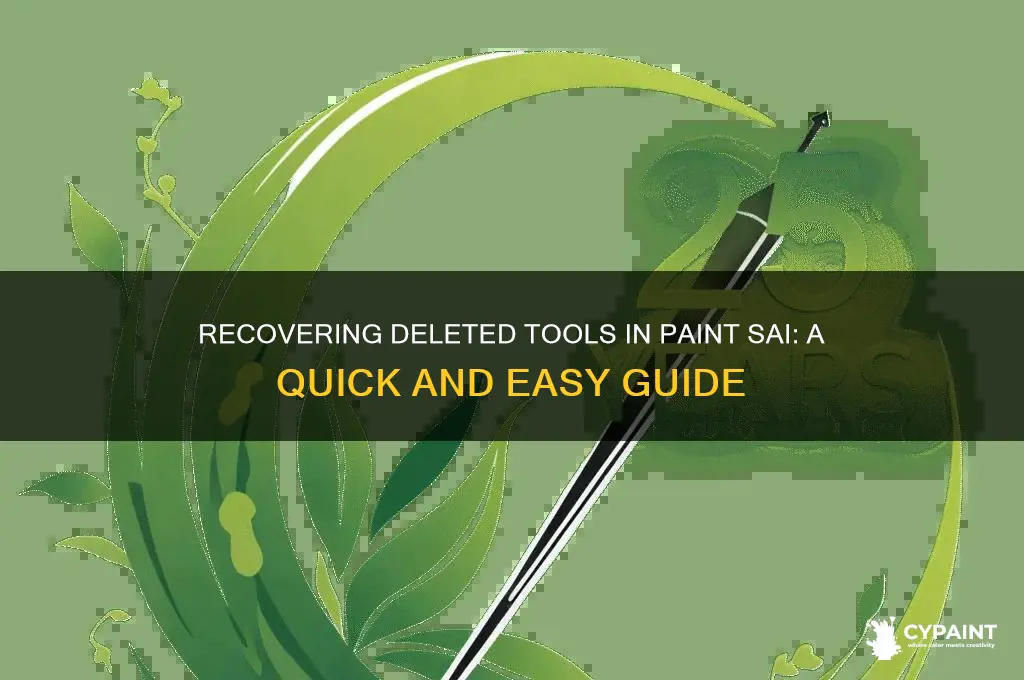 how to recover deleted tools in paint sai