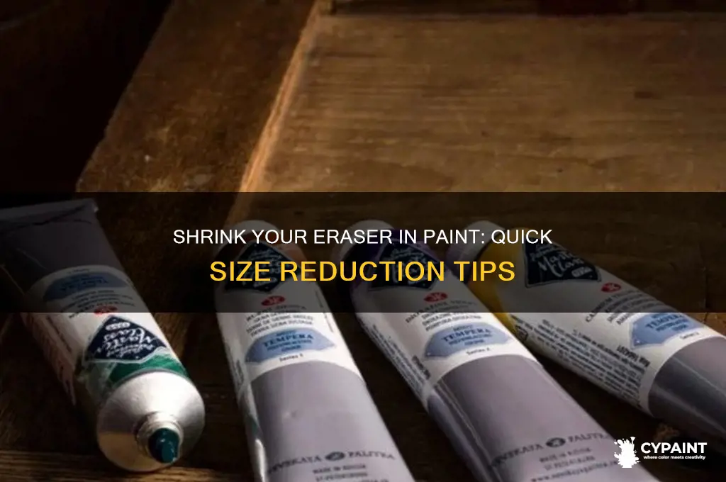 how to reduce the eraser size in paint