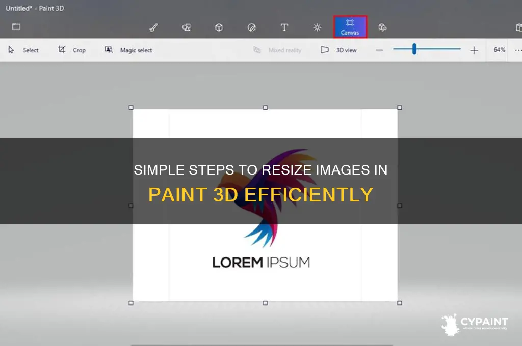 how to reduce the size of image in paint 3d