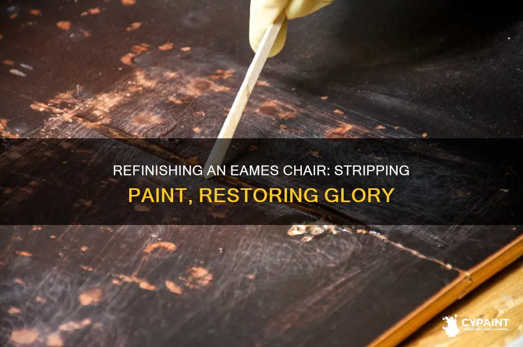 how to refinish an eames chair that was painted