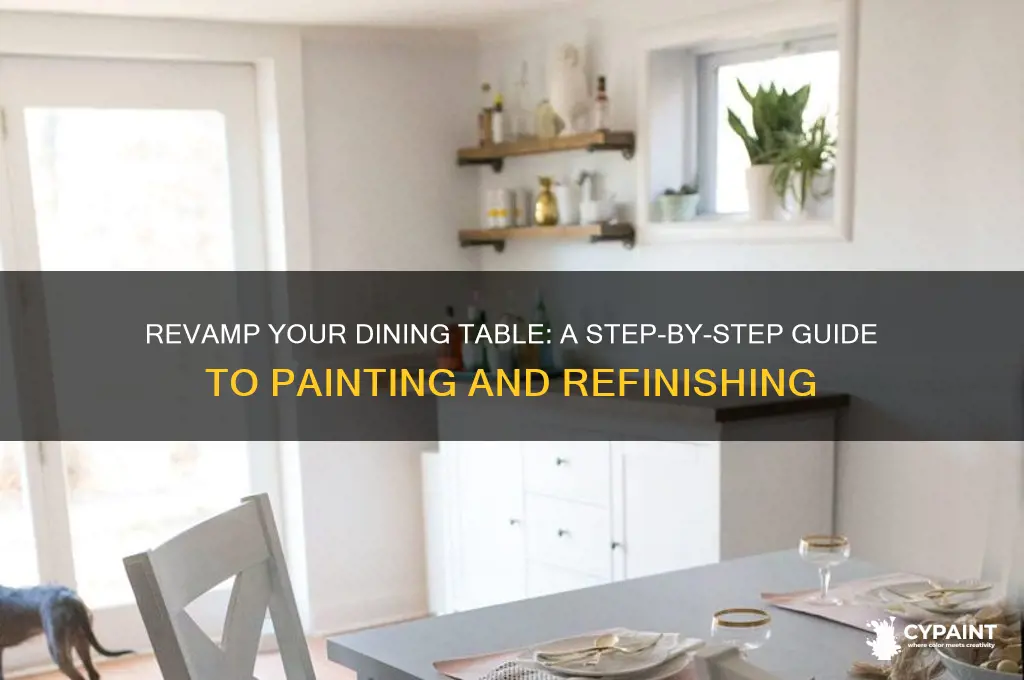 how to refinish dining table with paint
