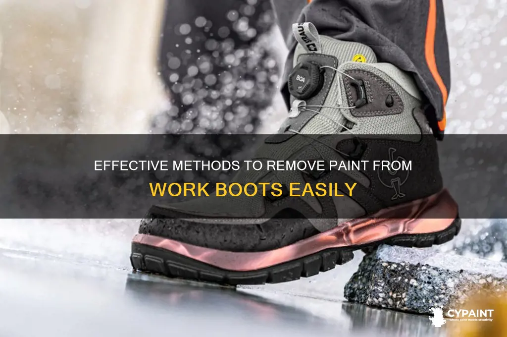 how to remive paint from work boots
