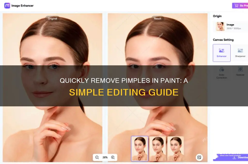 how to remoe a pimple in paint