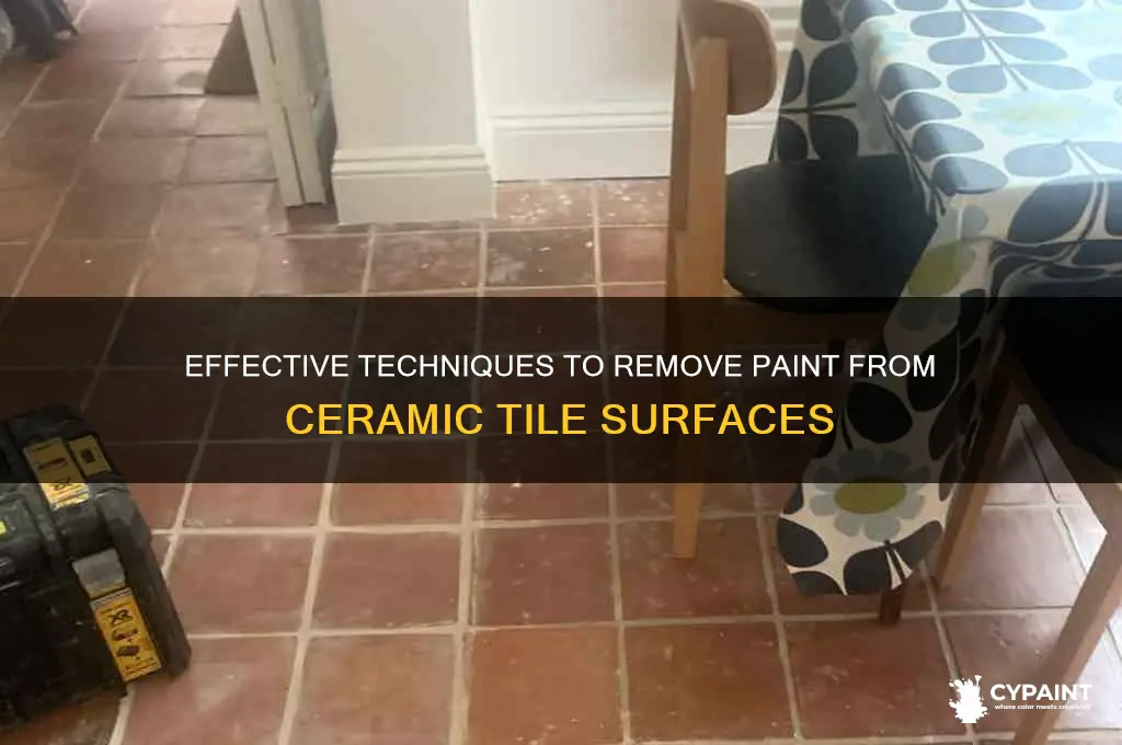 how to remoe paint from erami tle