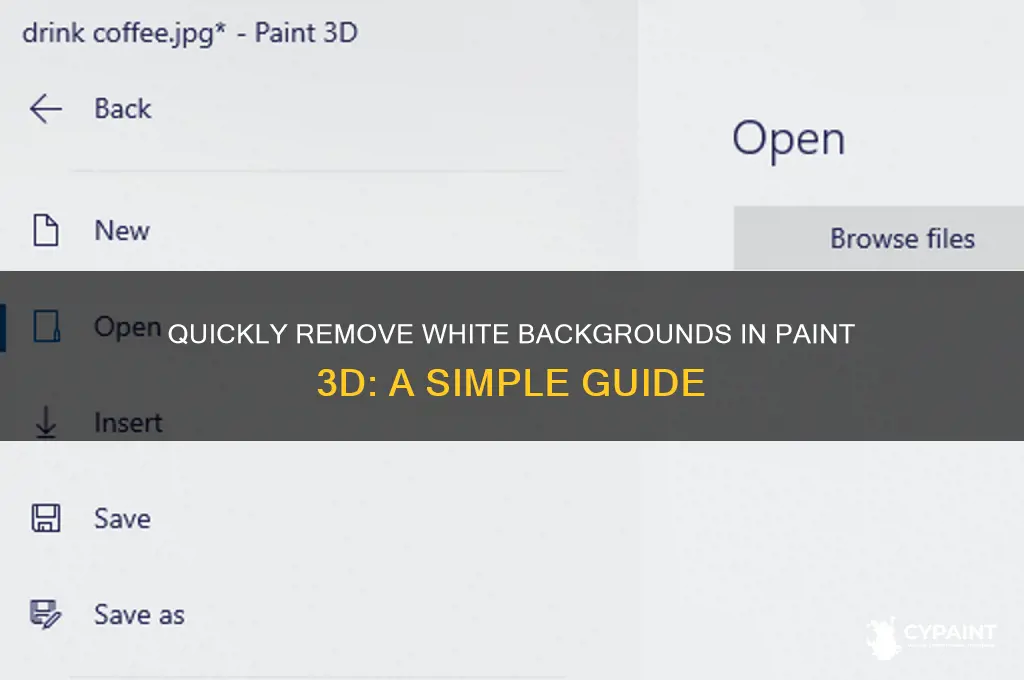 how to removewhite background in paint 3d