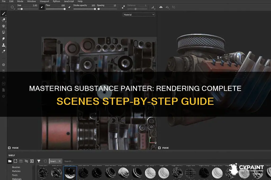 how to render whole scene in substance painter