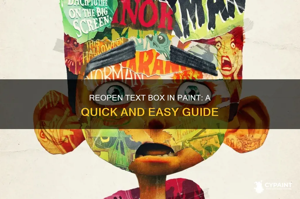 how to reopen text box in paint