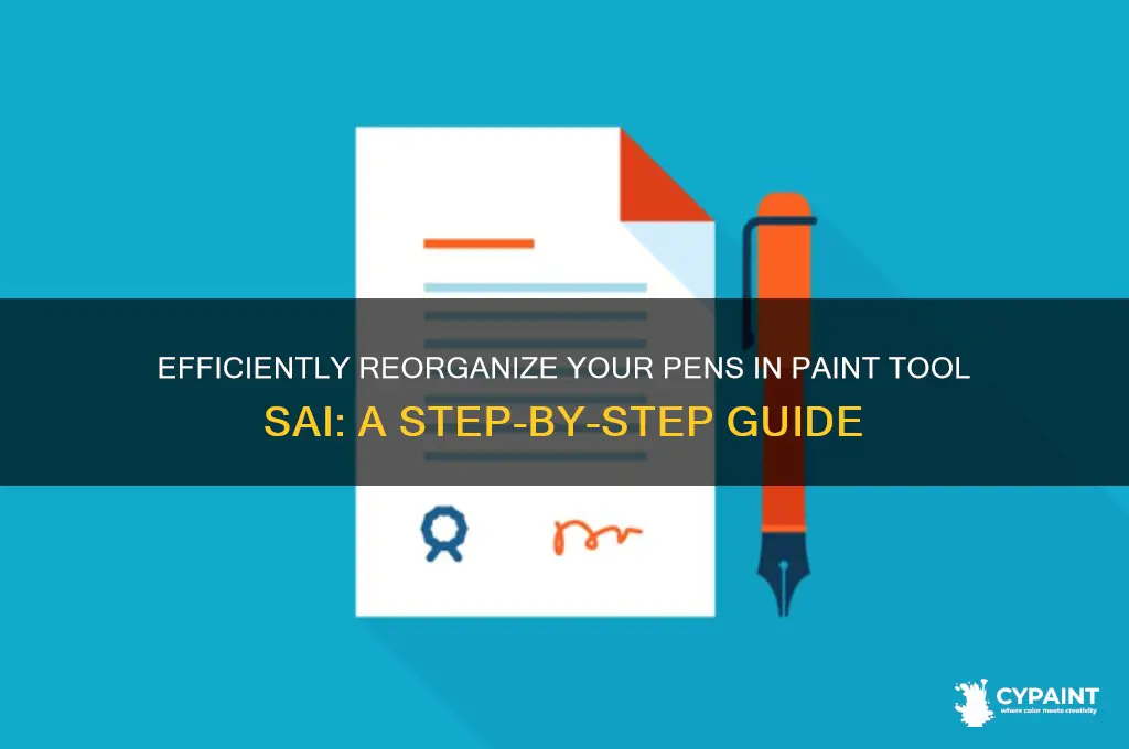 how to reorganize pens in paint tool sai
