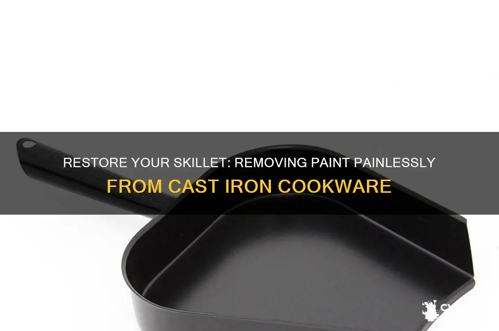 how to reove pain from a painted cast iron skillet